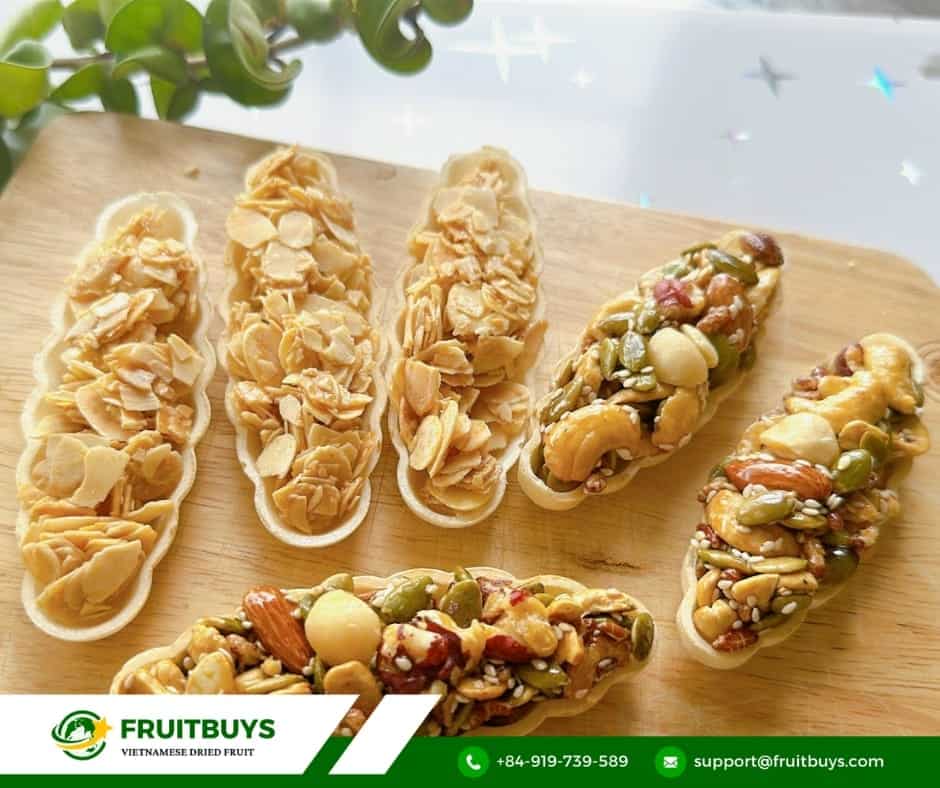 Almond Boat Cake is a healthy, protein-rich snack FruitBuys Vietnam Almond Boat Cake (5) 241013