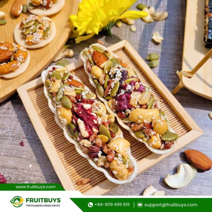 FruitBuys Vietnam Brown Rice Boat Cake Mixed With Nutritious Nuts FruitBuys Vietnam Brown Rice Boat Cake Mixed With Nutritious Nuts