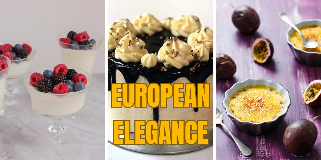 FruitBuys Vietnam European Elegance_ Durian Panna Cotta With Berries, Durian Crème Brûlée With Passionfruit, Durian Infused Chocolate Mousse 231223