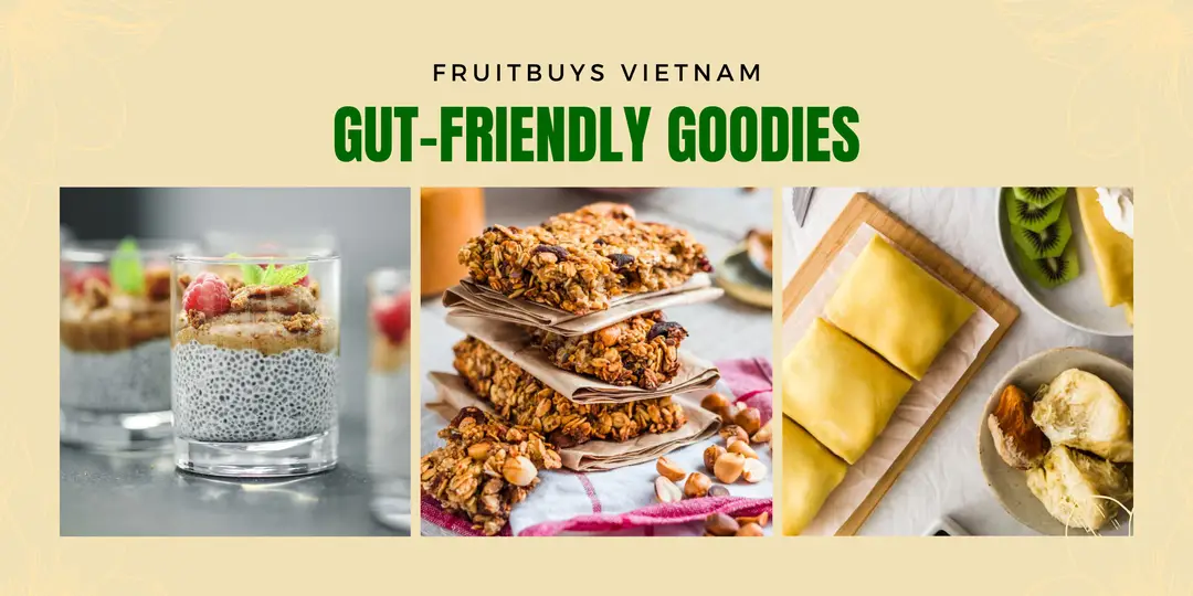 FruitBuys Vietnam Gut Friendly Goodies_ Durian & Chia Pudding, Prebiotic Power Bars With Durian, Durian & Oat Pancakes With Nuts 231223